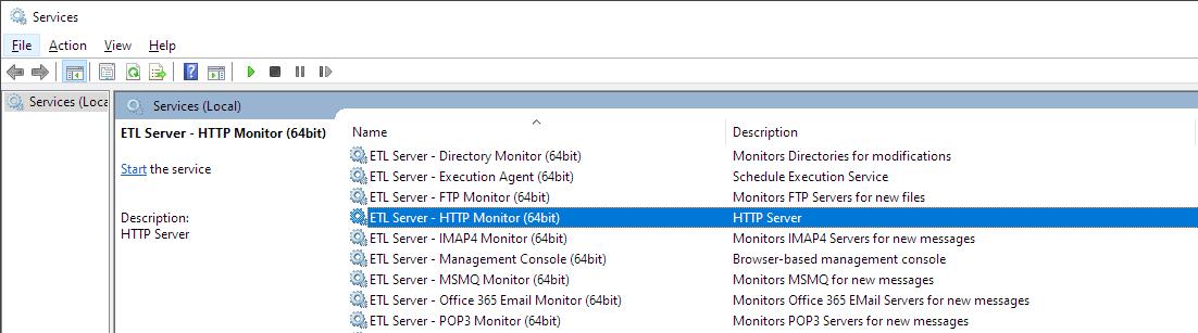 Configuring HTTP Monitor service