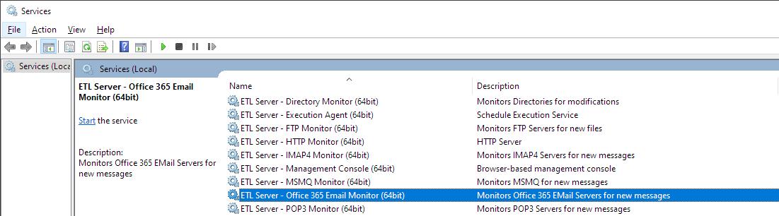 Configuring Office 365 Monitor service