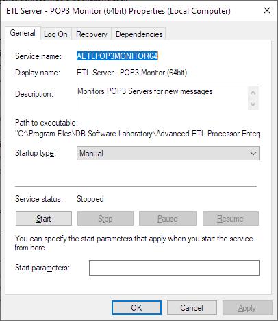 Configuring POP3 Monitor service