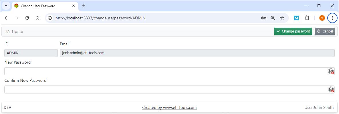 Changing User password