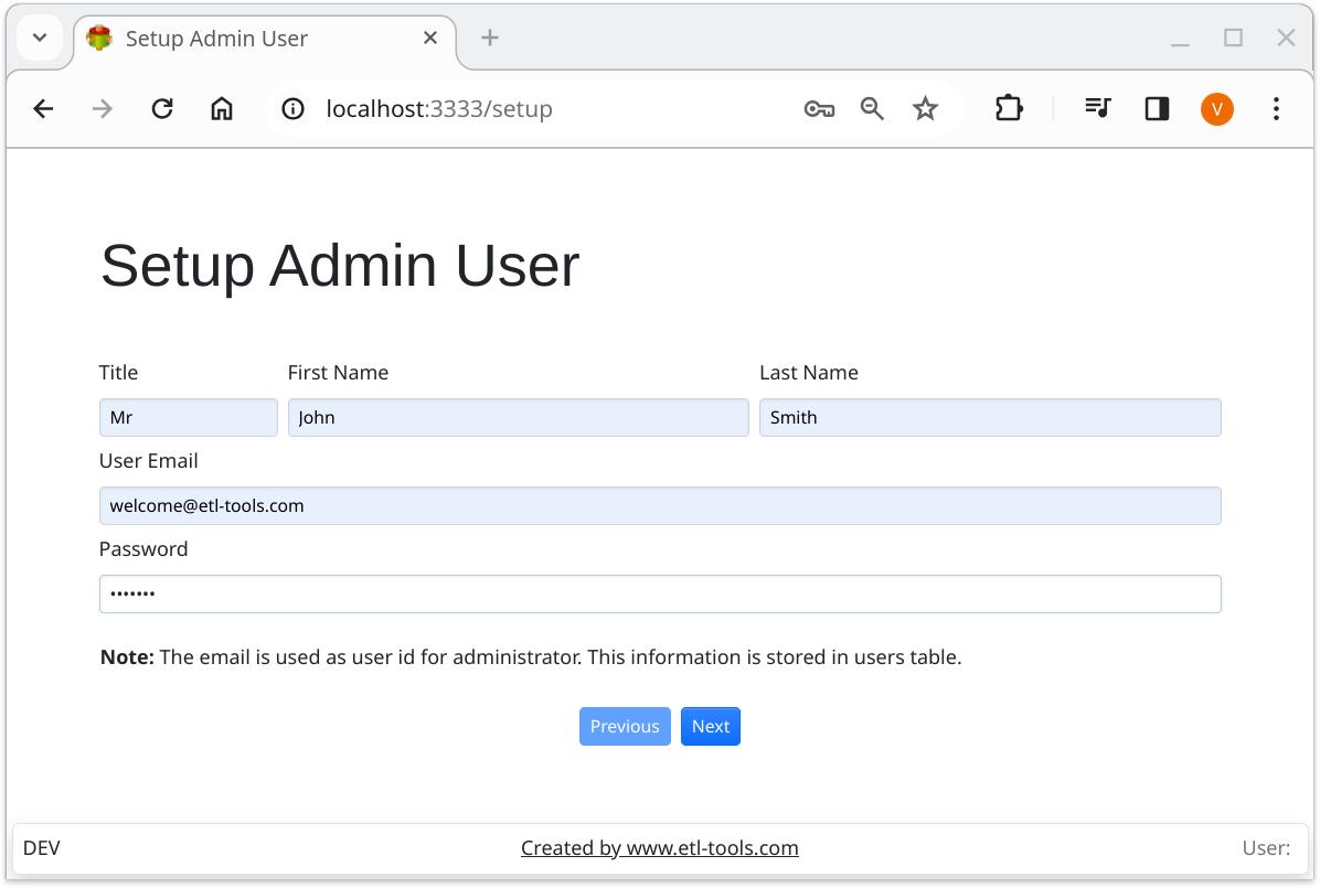 Create Admin User