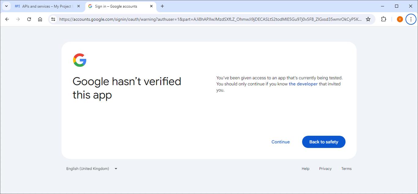 Connecting to Google Drive