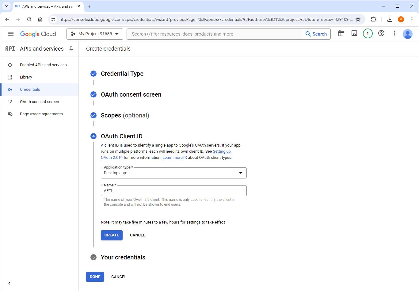 Connecting to Google Drive