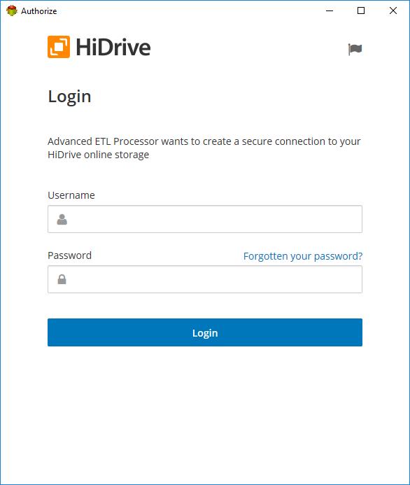 Connecting to HiDrive