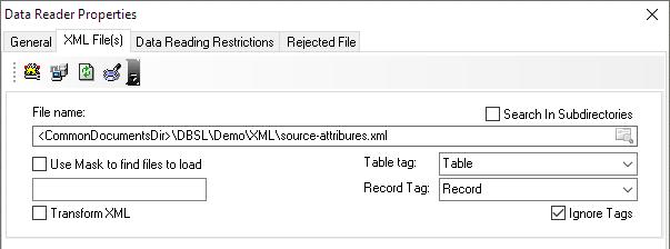 Data reader settings
